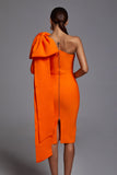 Abbey Orange One Shoulder Bandage Dress -- Bellabarnett