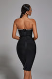 Adelaide Strapless Black Bandage Dress