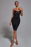 Adelaide Strapless Black Bandage Dress