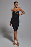Adelaide Strapless Black Bandage Dress