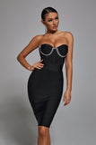 Adelaide Strapless Black Bandage Dress