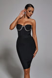 Adelaide Strapless Black Bandage Dress