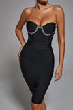 Adelaide Strapless Black Bandage Dress