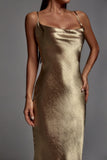 Emily Metallic Maxi Dress - Gold -- Bellabarnett