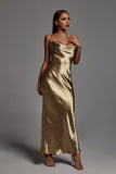 Emily Metallic Maxi Dress - Gold -- Bellabarnett