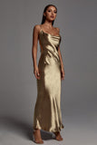 Emily Metallic Maxi Dress - Gold -- Bellabarnett